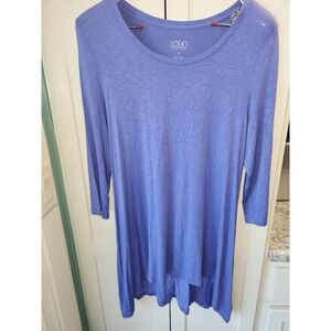 LOGO by Lori Goldstein Size Small  Hi-Low Hem 3/4 Length Sleeve Purple